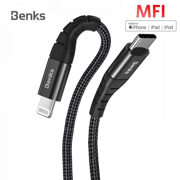 Benks MFi M11 Lightning To Type C Cable Nylon Braided PD C94 Chip 1m-Black