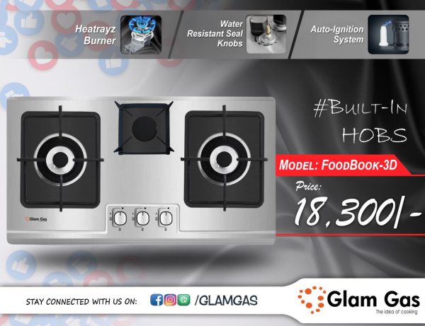 Glam Gas Built In Hobs FoodBook-3D in Karachi